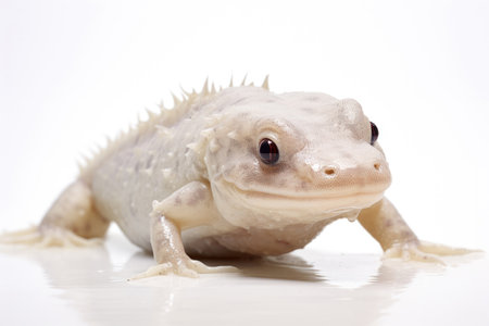Aquatic amphibian Axolotl on white backgroundの素材