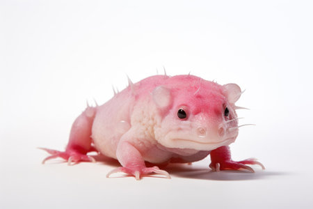 Aquatic amphibian Axolotl on white backgroundの素材