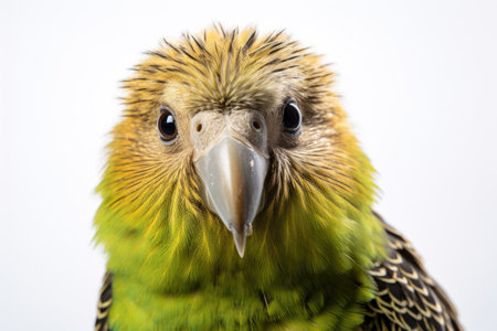 Kakapo parrot on white backgroundの素材