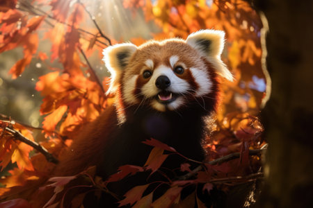 Red Panda on tree branchesの素材