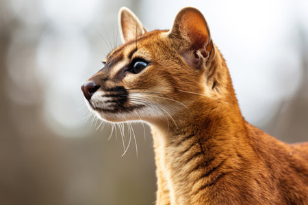 A fossa on a white background, showcasing its sleek and agile formの素材