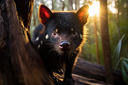 Tasmanian devil of its Australian habitatの素材