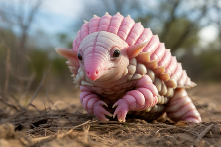 Pink Fairy Armadillo in the wildの素材