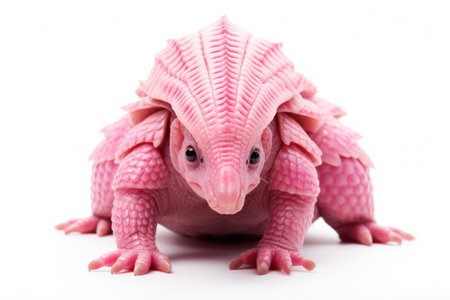 Pink Fairy Armadillo on white backgroundの素材