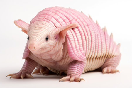 Pink Fairy Armadillo on white backgroundの素材