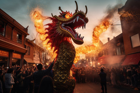 A captivating photograph captures the essence of Lunar New Year, also known as Chinese New Yearの素材