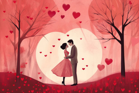 A heartwarming image captures the essence of love on Valentine's Dayの素材