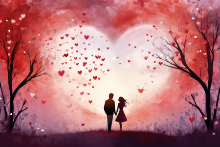 A heartwarming image captures the essence of love on Valentine's Dayの素材