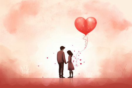 A heartwarming image captures the essence of love on Valentine's Dayの素材