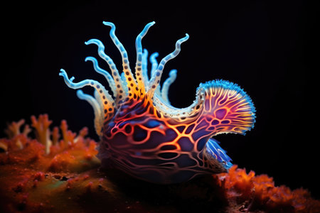 A Nudibranch Sea Slug in an underwater environmentの素材
