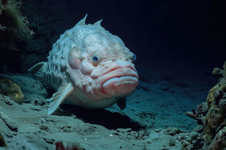 A Blobfish a unique deep-sea fish known for its distinctive appearanceの素材