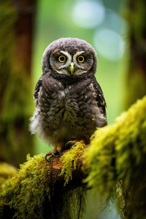 The elusive Forest Owlet, a rare and critically endangered speciesの素材