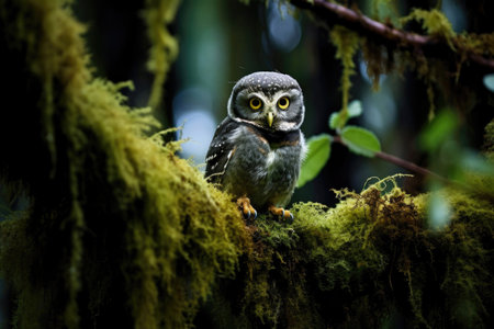 The elusive Forest Owlet, a rare and critically endangered speciesの素材