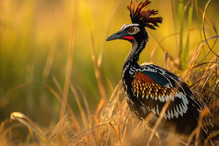The graceful beauty of a Bengal Florican in its natural habitatの素材