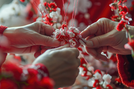 The tradition of exchanging Martisor symbols on March 1stの素材