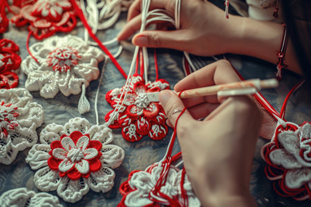 The craftsmanship involved in creating intricate Martisor symbolsの素材