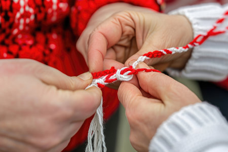 The tradition of exchanging Martisor symbols on March 1stの素材