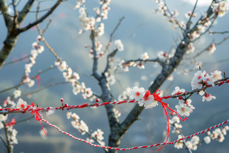 Martisor symbols adorning nature with the beauty of spring bloomsの素材