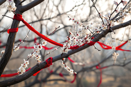 Martisor symbols adorning nature with the beauty of spring bloomsの素材