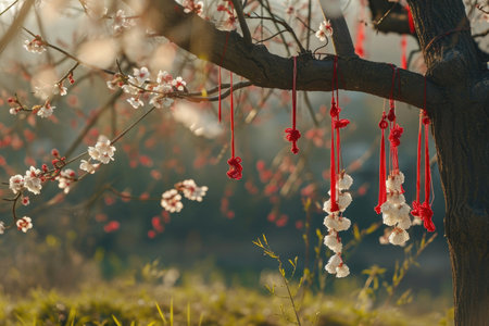 Martisor symbols adorning nature with the beauty of spring bloomsの素材