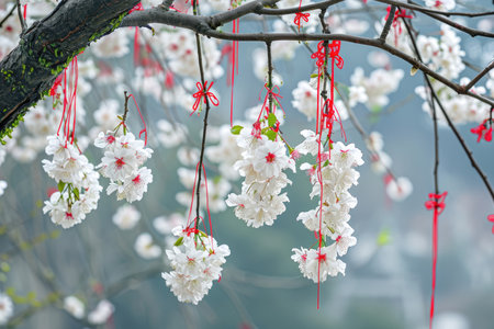 Martisor symbols adorning nature with the beauty of spring bloomsの素材