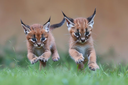 Playful Caracal kittensの素材