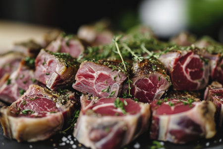 Traditional Icelandic dish Hangikjot, the smoked lambの素材