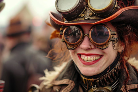 Steampunk Revelry - Ecstatic Faces at a 19th Century Steampunk Gatheringの素材
