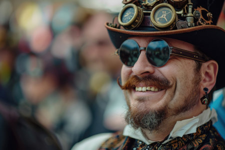 Steampunk Revelry - Ecstatic Faces at a 19th Century Steampunk Gatheringの素材