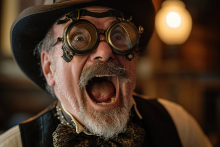 Steampunk Revelry - Ecstatic Faces at a 19th Century Steampunk Gatheringの素材