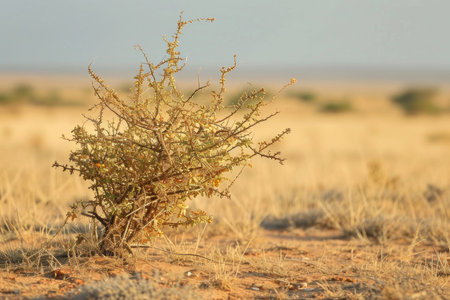 A Camel Thorn plant thriving in its natural habitatの素材