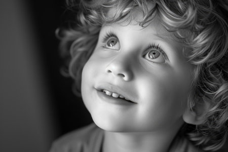 A tender and heartwarming portrait capturing the diverse expressions of a childの素材