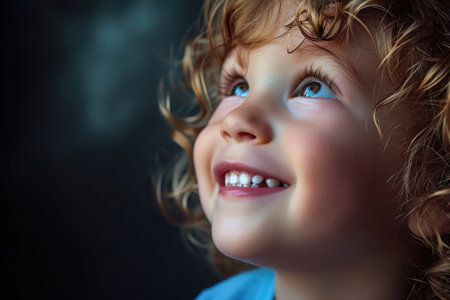 A tender and heartwarming portrait capturing the diverse expressions of a childの素材