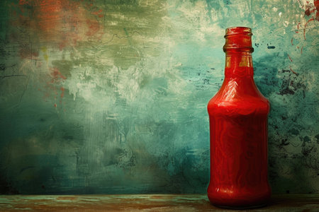 A bottle of rich and flavorful tomato ketchupの素材