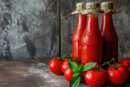 A bottle of rich and flavorful tomato ketchupの素材