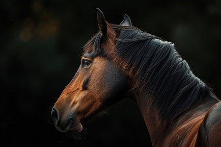 The regal profile of a majestic stallionの素材