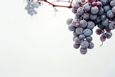 A cluster of grapes on a white backgroundの素材