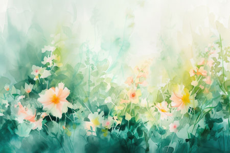 An aquarelle reverie capturing the essence of renewal in springの素材