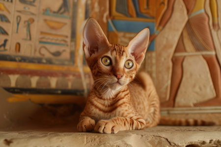 The playful Sphinx kitty, a delightful blend of charm and mischievous energyの素材