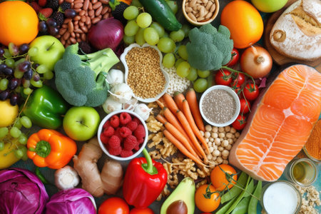 A balanced and diverse diet for optimal fitnessの素材