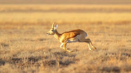 The swift sprint of a saiga across the plainsの素材