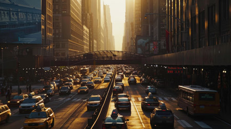 The rhythm of city traffic in the heart of the metropolisの素材