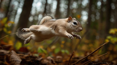 Agile leap of a North American flying squirrelの素材