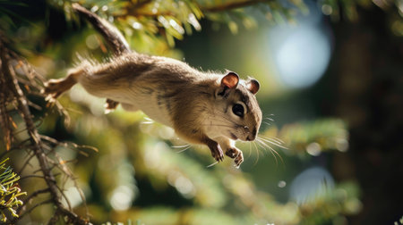 Agile leap of a North American flying squirrelの素材