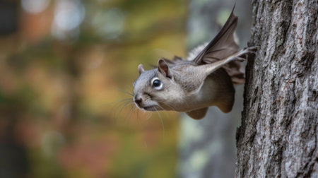 Agile leap of a North American flying squirrelの素材