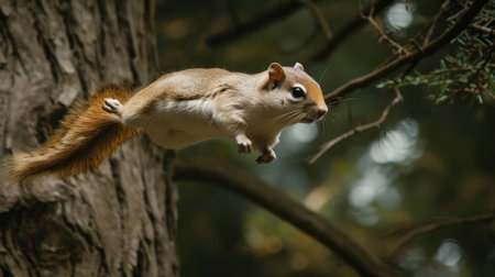 Agile leap of a North American flying squirrelの素材