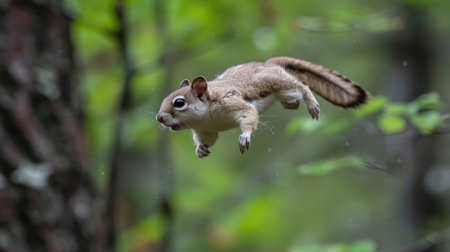 Agile leap of a North American flying squirrelの素材