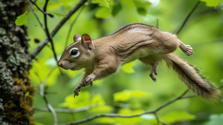 Agile leap of a North American flying squirrelの素材