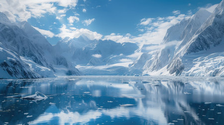 Majestic mountain glaciers and glacial lakesの素材