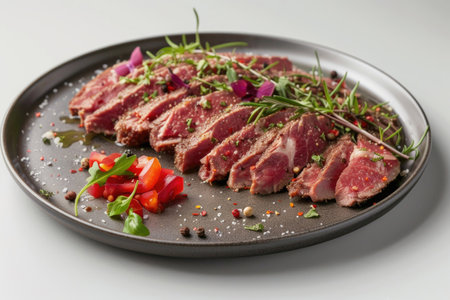 Pastrami plate, isolatedの素材